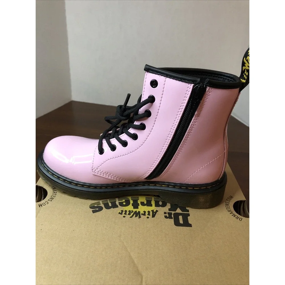 Dr. Martens Combat Boots  Girls US Youth Sz 3 Pink Air Cushioned Soles Doc New